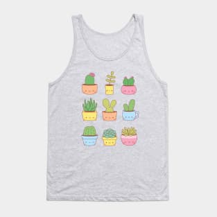 Cute Cactus and Succulents Doodles Tank Top